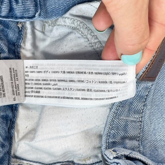 Hollister Womens Vintage Stretch Ultra High‎ Rise Mom Jeans Blue 32 Pockets - Picture 8 of 13